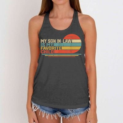 My Son In Law Is My Favorite Child Funny Retro Vintage Women's Knotted Racerback Tank