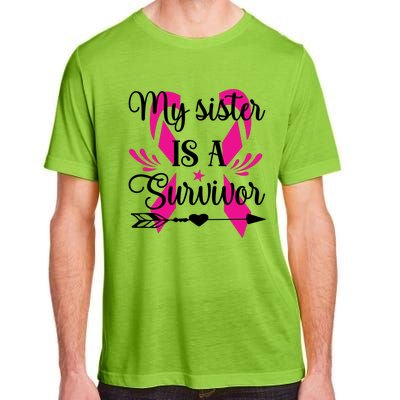 My Sister Is A Survivor Breast Cancer Awareness Adult ChromaSoft Performance T-Shirt