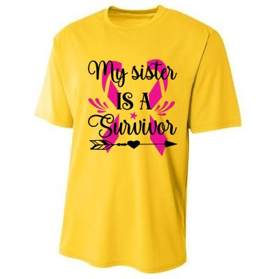 My Sister Is A Survivor Breast Cancer Awareness Performance Sprint T-Shirt