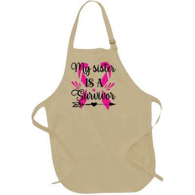 My Sister Is A Survivor Breast Cancer Awareness Full-Length Apron With Pockets