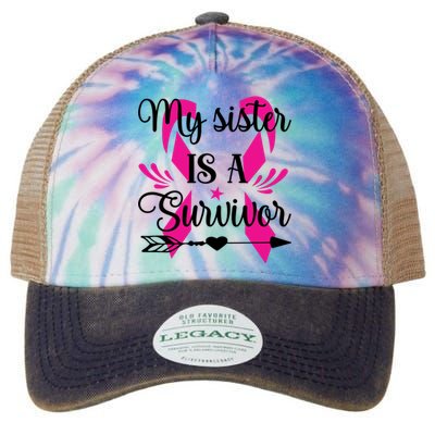 My Sister Is A Survivor Breast Cancer Awareness Legacy Tie Dye Trucker Hat