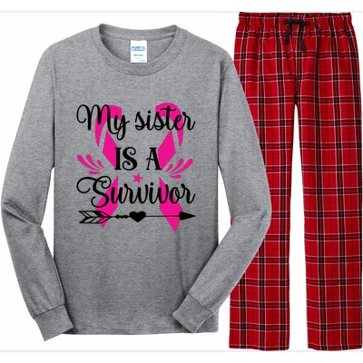 My Sister Is A Survivor Breast Cancer Awareness Long Sleeve Pajama Set