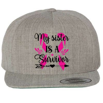 My Sister Is A Survivor Breast Cancer Awareness Wool Snapback Cap