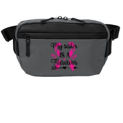 My Sister Is A Survivor Breast Cancer Awareness Crossbody Pack