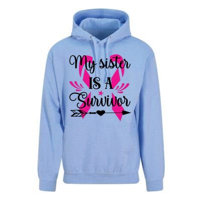 My Sister Is A Survivor Breast Cancer Awareness Unisex Surf Hoodie