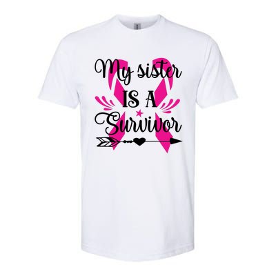 My Sister Is A Survivor Breast Cancer Awareness Softstyle CVC T-Shirt