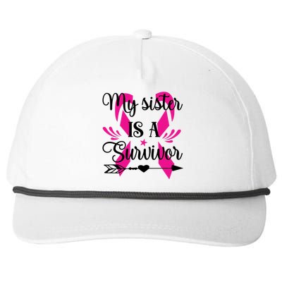 My Sister Is A Survivor Breast Cancer Awareness Snapback Five-Panel Rope Hat