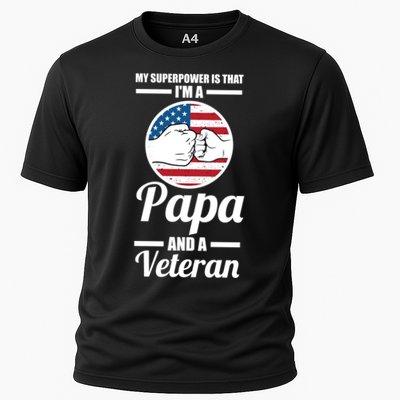 My Superpower Is That I'm A Papa And A Veteran Grandpa Cool Gift Performance Shirt