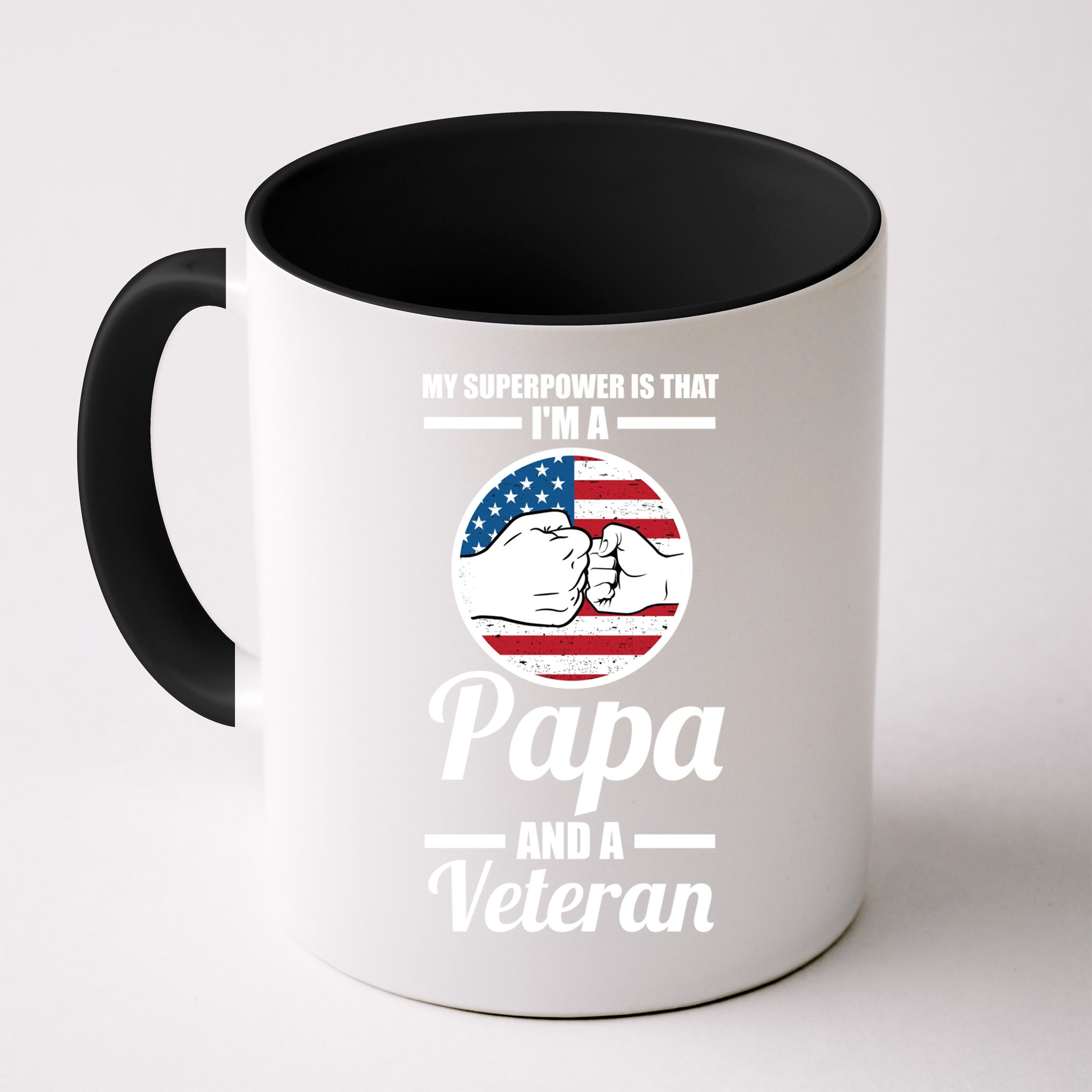 My Superpower Is That I'm A Papa And A Veteran Grandpa Cool Gift Mug