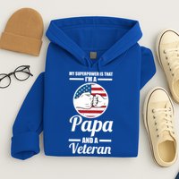 My Superpower Is That I'm A Papa And A Veteran Grandpa Cool Gift Hoodie