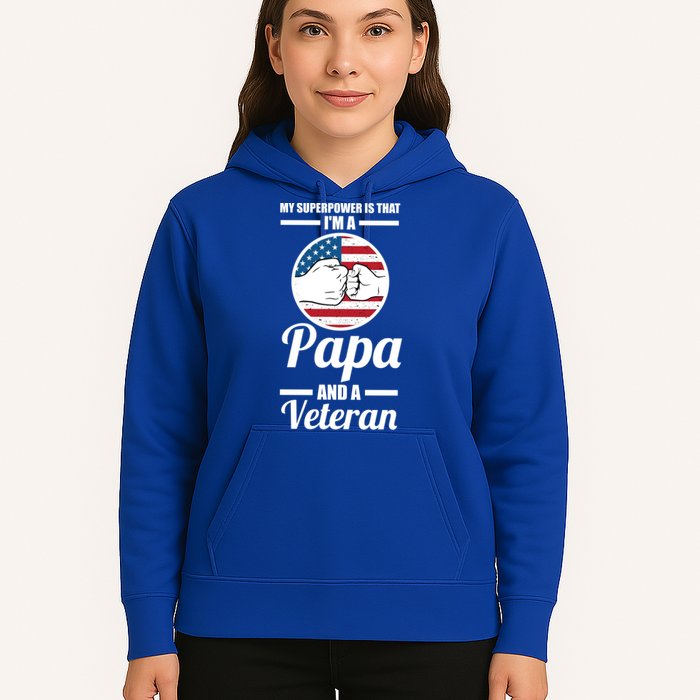 My Superpower Is That I'm A Papa And A Veteran Grandpa Cool Gift Hoodie