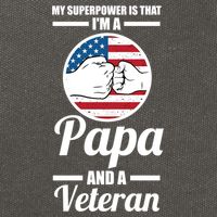 My Superpower Is That I'm A Papa And A Veteran Grandpa Cool Gift Cotton Canvas Backpack