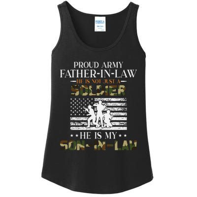 My Son In Law Is A Soldier Hero Proud Army Father In Law Ladies Essential Tank