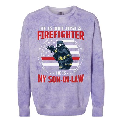 My Son In Law Is A Firefighter Proud Colorblast Crewneck Sweatshirt