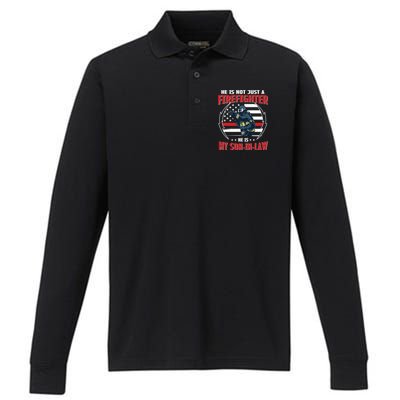 My Son In Law Is A Firefighter Proud Performance Long Sleeve Polo