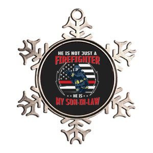 My Son In Law Is A Firefighter Proud Metallic Star Ornament