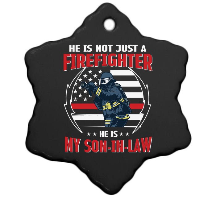 My Son In Law Is A Firefighter Proud Ceramic Star Ornament