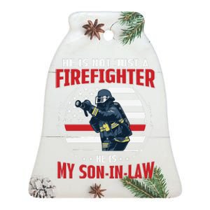 My Son In Law Is A Firefighter Proud Ceramic Bell Ornament