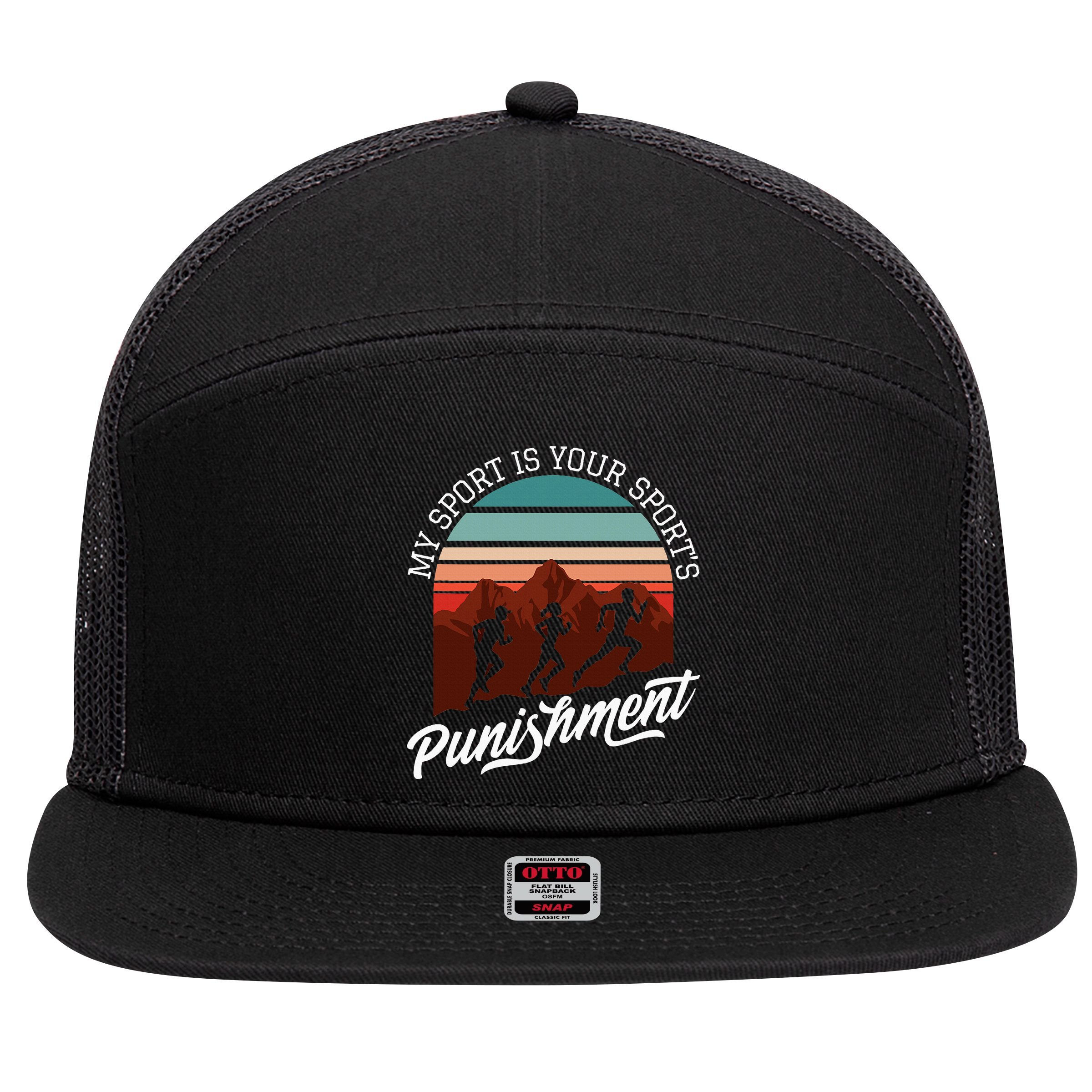 My Sport Is Your Sports Punishment Track Cross Country 7 Panel Mesh Trucker Snapback Hat