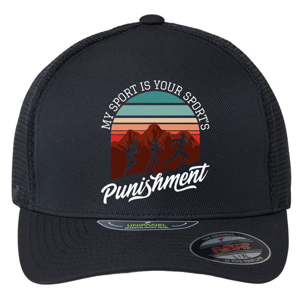 My Sport Is Your Sports Punishment Track Cross Country Flexfit Unipanel Trucker Cap