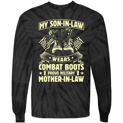 My Son In Law Wears Combat Boots Proud Military Mother In Law Tie-Dye Long Sleeve Shirt