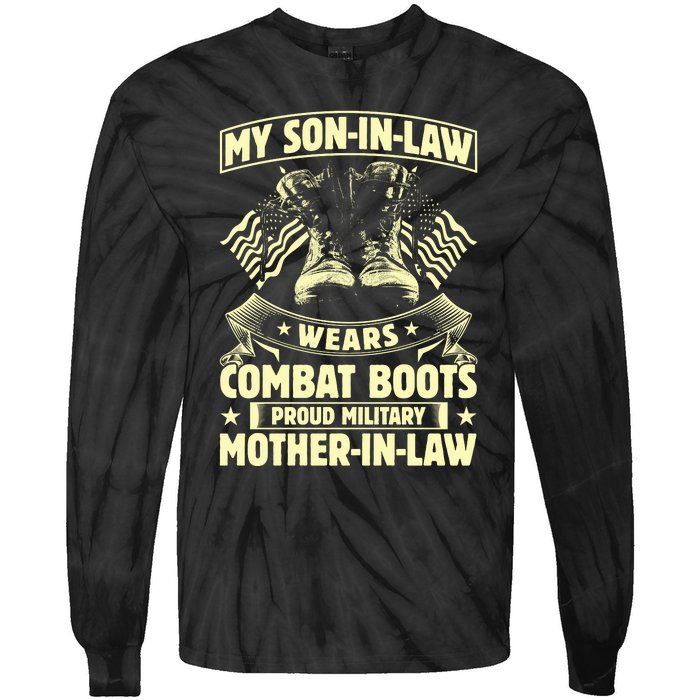 My Son In Law Wears Combat Boots Proud Military Mother In Law Tie-Dye Long Sleeve Shirt