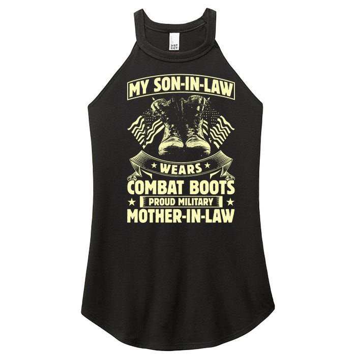 My Son In Law Wears Combat Boots Proud Military Mother In Law Women’s Perfect Tri Rocker Tank