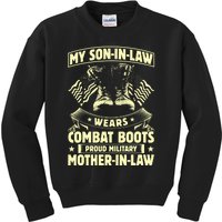 My Son In Law Wears Combat Boots Proud Military Mother In Law Kids Sweatshirt