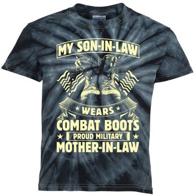 My Son In Law Wears Combat Boots Proud Military Mother In Law Kids Tie-Dye T-Shirt