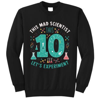 Mad Scientist Is 10 Lets Experiment 10th Birthday Sweatshirt