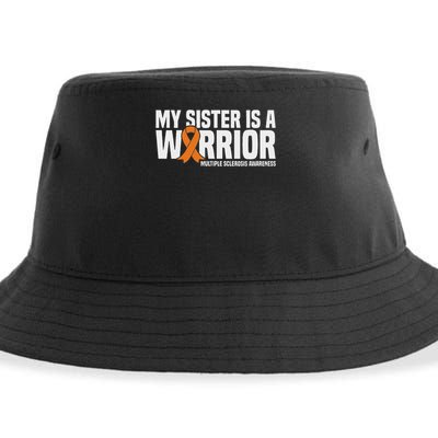 My Sister Is A Warrior Ms Multiple Sclerosis Awareness Sustainable Bucket Hat