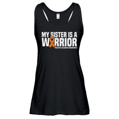 My Sister Is A Warrior Ms Multiple Sclerosis Awareness Ladies Essential Flowy Tank