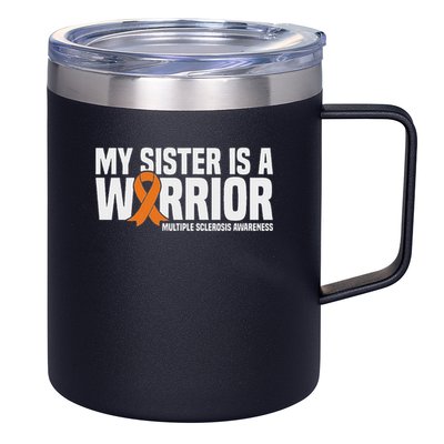 My Sister Is A Warrior Ms Multiple Sclerosis Awareness 12oz Stainless Steel Coffee Mug