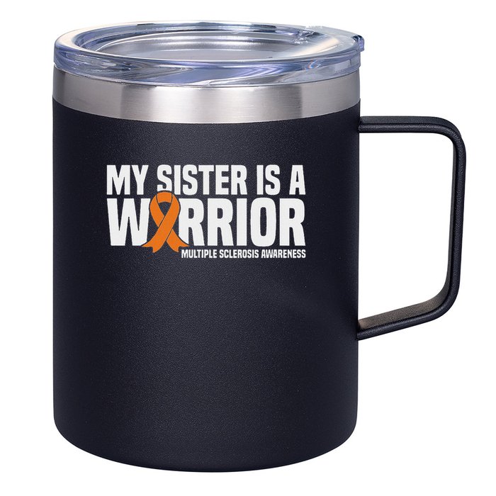 My Sister Is A Warrior Ms Multiple Sclerosis Awareness 12oz Stainless Steel Coffee Mug