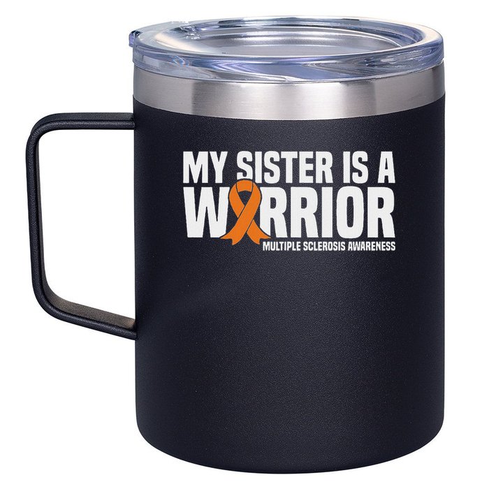 My Sister Is A Warrior Ms Multiple Sclerosis Awareness 12oz Stainless Steel Coffee Mug