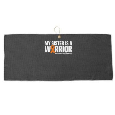 My Sister Is A Warrior Ms Multiple Sclerosis Awareness Large Microfiber Waffle Golf Towel