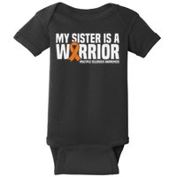 My Sister Is A Warrior Ms Multiple Sclerosis Awareness Baby Bodysuit