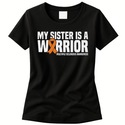 My Sister Is A Warrior Ms Multiple Sclerosis Awareness Womens T-Shirt