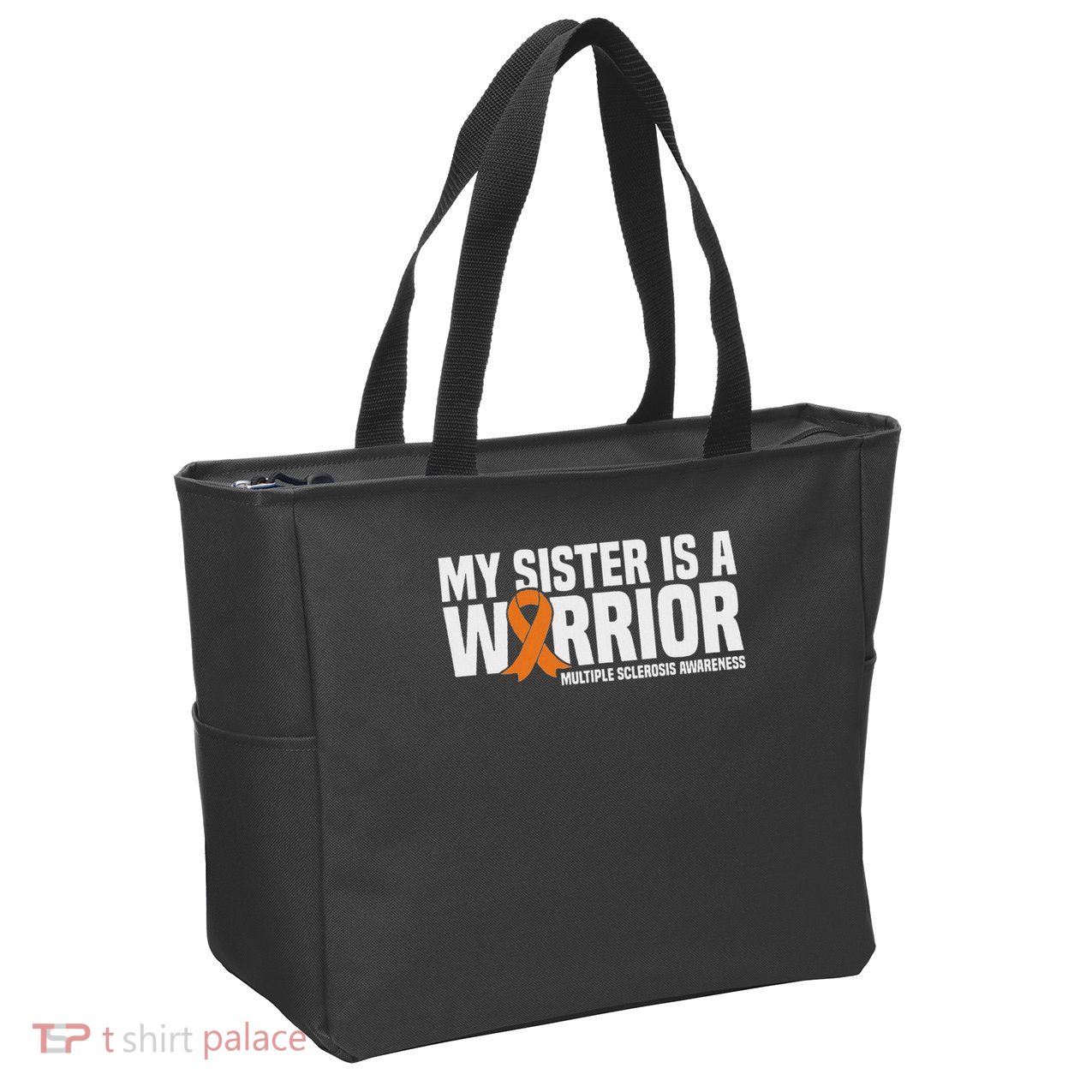 My Sister Is A Warrior Ms Multiple Sclerosis Awareness Zip Tote Bag