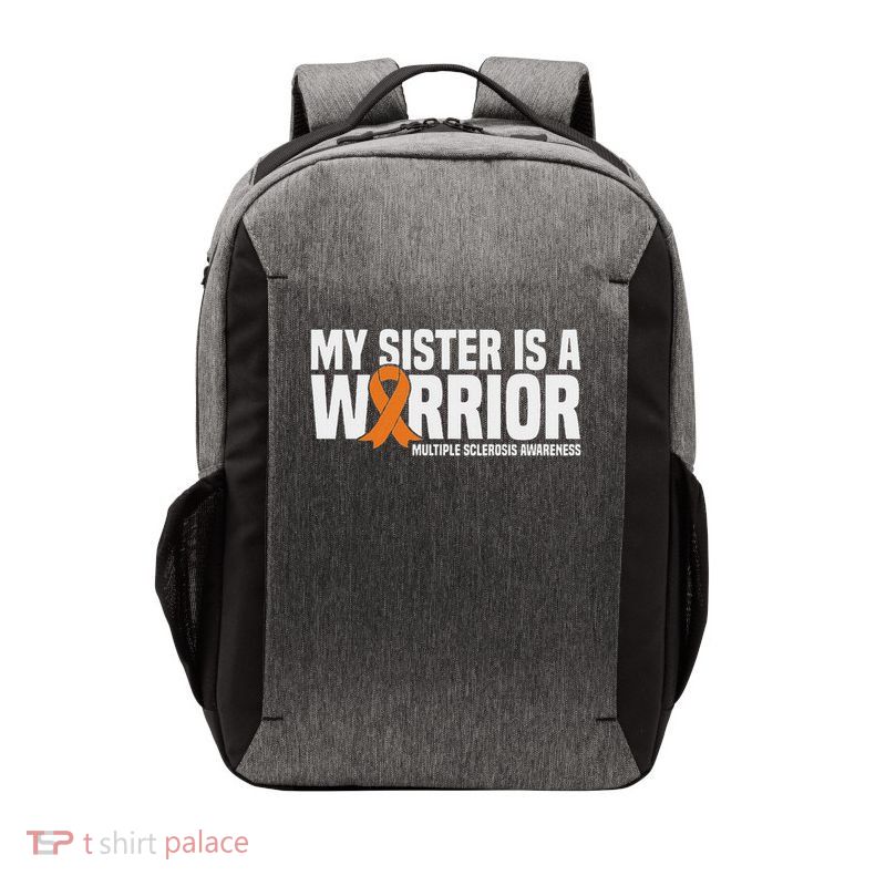 My Sister Is A Warrior Ms Multiple Sclerosis Awareness Vector Backpack