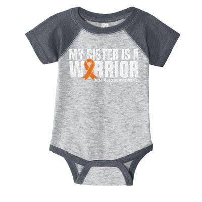 My Sister Is A Warrior Ms Multiple Sclerosis Awareness Infant Baby Jersey Bodysuit