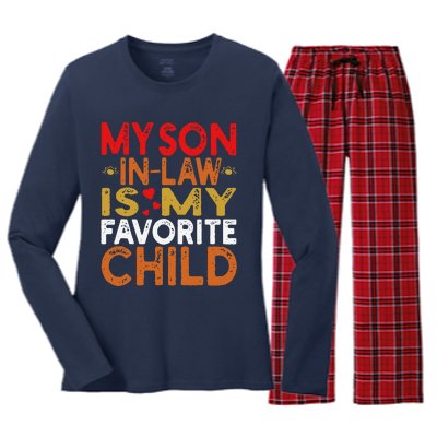 My Son In Law Is My Favorite Child Funny Replaced Daughter Women's Long Sleeve Flannel Pajama Set 