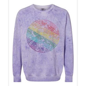 Mandala Symbol In Rainbow Colors Colorblast Crewneck Sweatshirt