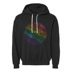 Mandala Symbol In Rainbow Colors Garment-Dyed Fleece Hoodie