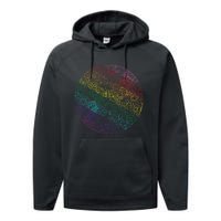 Mandala Symbol In Rainbow Colors Performance Fleece Hoodie