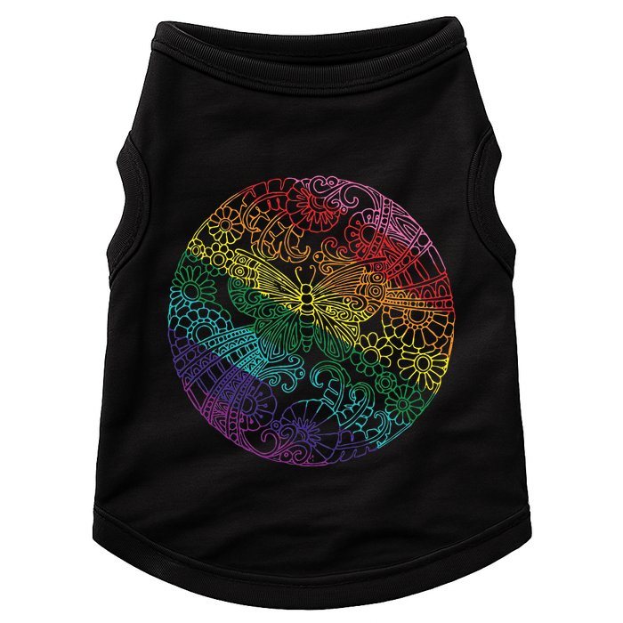 Mandala Symbol In Rainbow Colors Doggie Tank