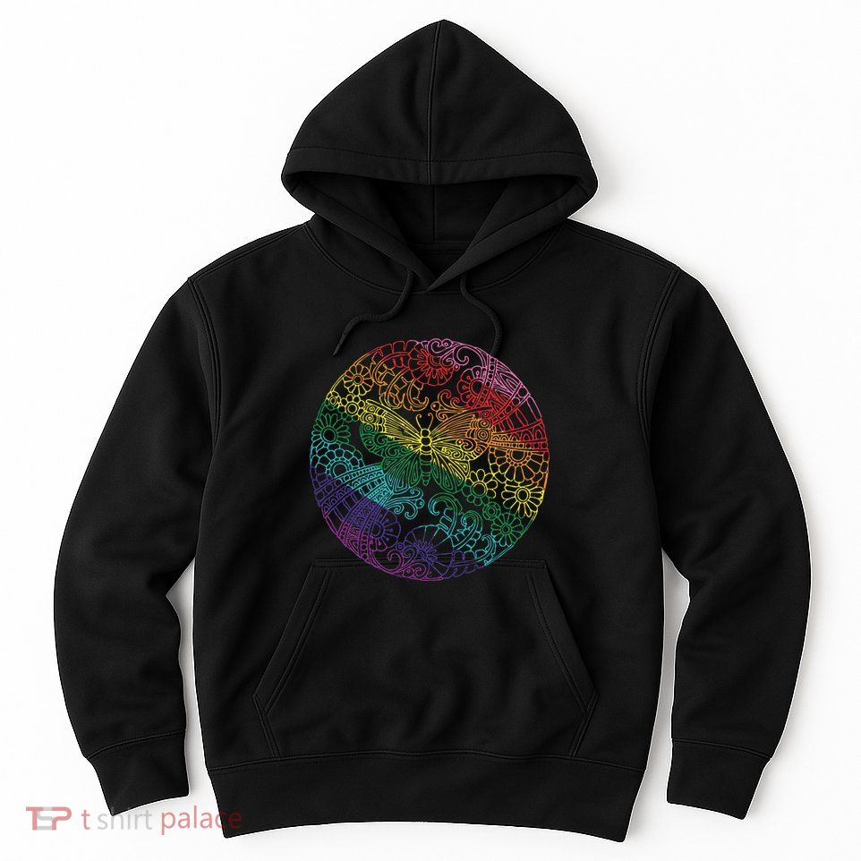 Mandala Symbol In Rainbow Colors Hoodie