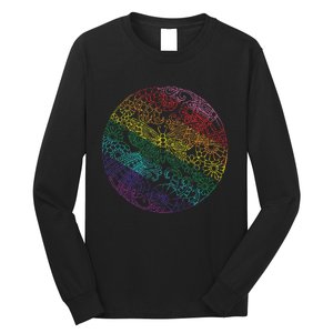 Mandala Symbol In Rainbow Colors Long Sleeve Shirt