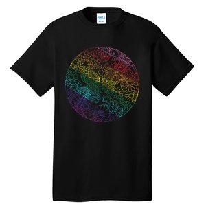 Mandala Symbol In Rainbow Colors Tall T-Shirt