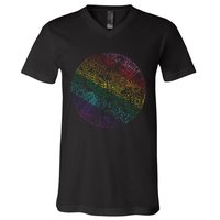 Mandala Symbol In Rainbow Colors V-Neck T-Shirt